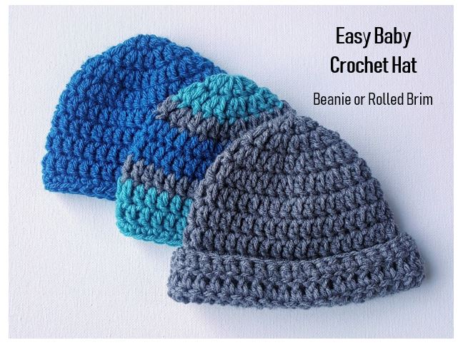 Hooked on Needles: Crocheted baby hat - Instructions and pictures for  beginners